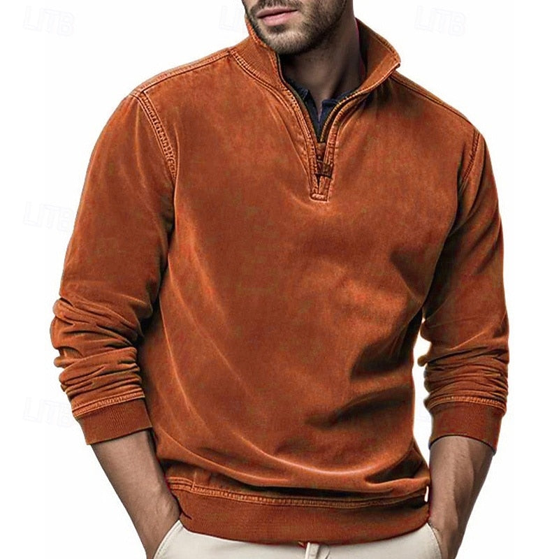 Ridley | Quarter-Zip Standing Collar Sweatshirt
