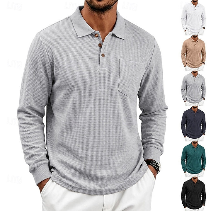 Chandler | Textured Long-Sleeve Polo Shirt