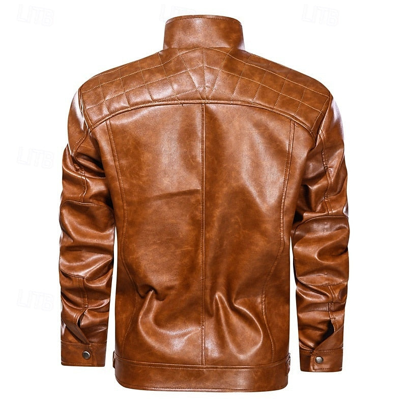 Leon | Classic Stand-Collar Biker Jacket