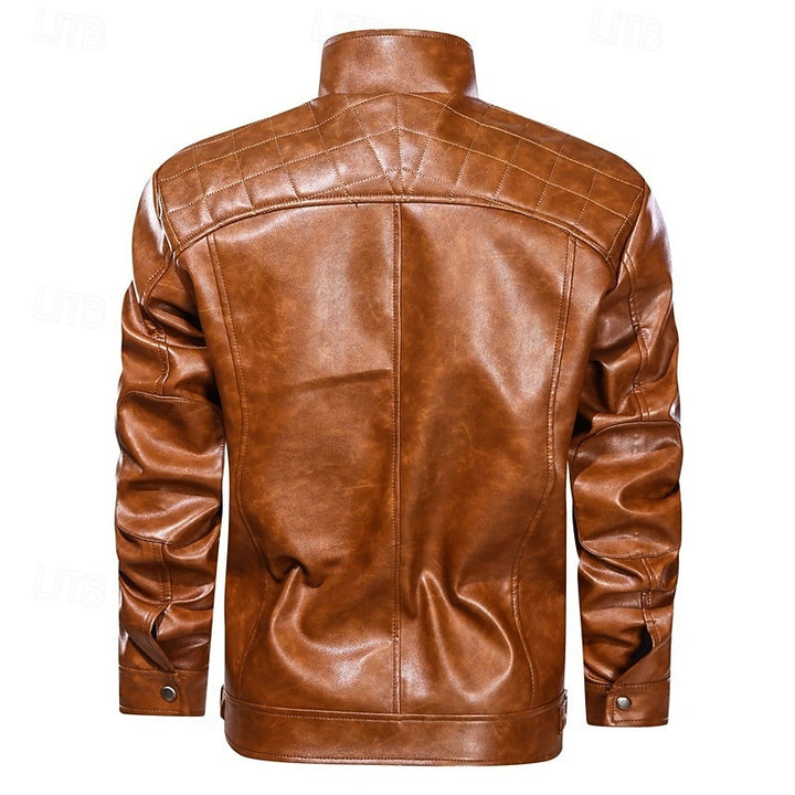Leon | Classic Stand-Collar Biker Jacket