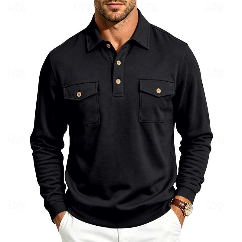 Garrett | Refined Long-Sleeve Polo Shirt