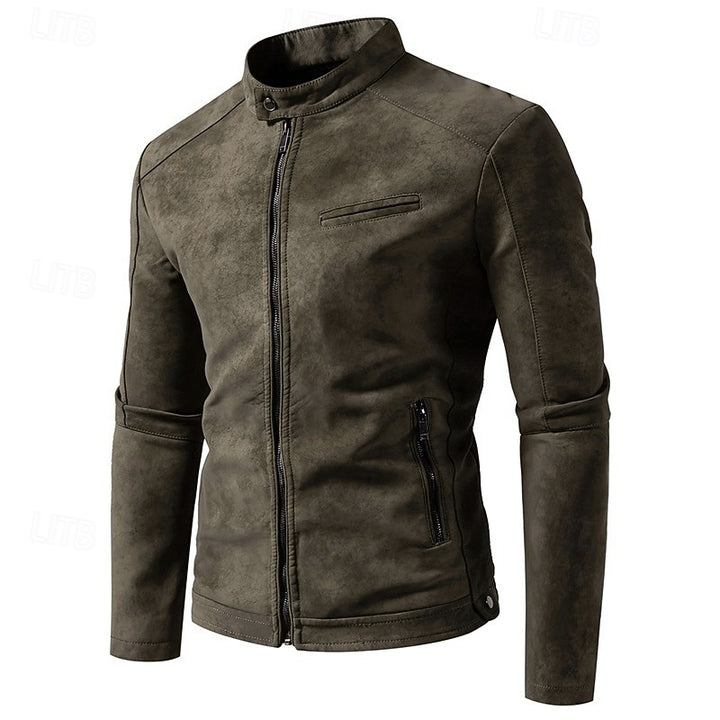 Malcolm | Classic Stand-Collar Biker Jacket